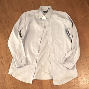 Marc Anthony silver/blue/gray button down dress shirt for men